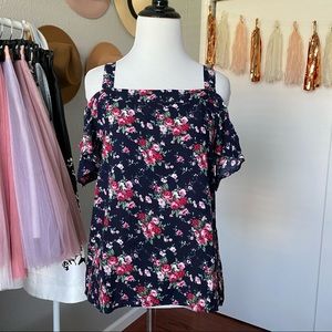 PARADIS MISS Navy floral blouse